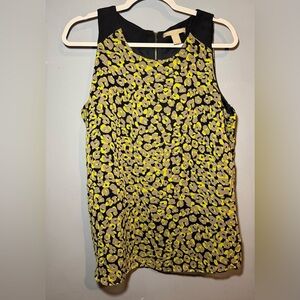 Banana Republic Black and Yellow Tank Top Blouse, large